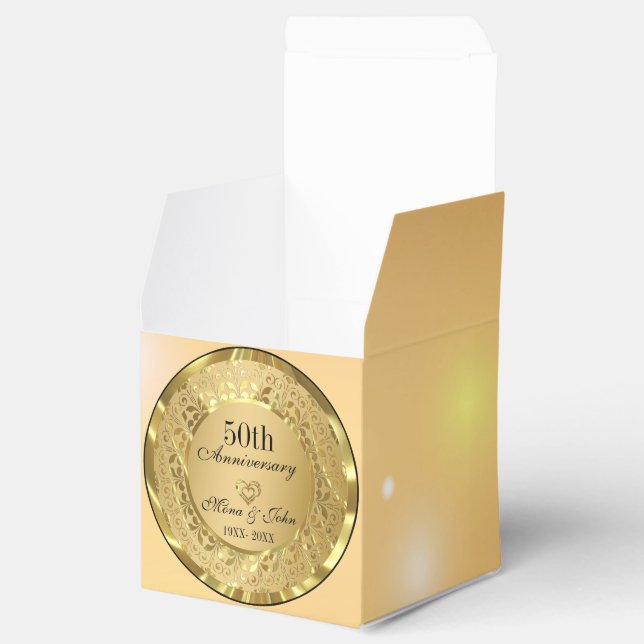 Caja Para Regalos Aniversario de la Damasco de Oro (Abierto)