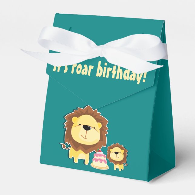 Caja Para Regalos Aniversario De Los Niños De La Cubo De León Y Bebé (Front Side)