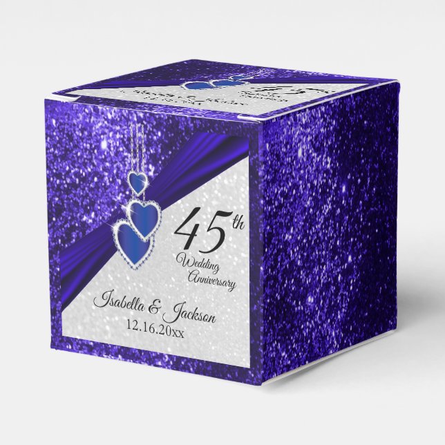 Caja Para Regalos Aniversario de los Purpurinas azules de zafiro 45  (Costado Anverso)