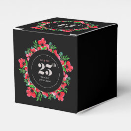 Caja Para Regalos Aniversario del 25° Boda de los Poppies Rojos