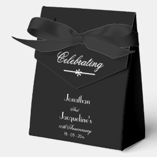 Caja Para Regalos Aniversario del Boda grande blanco y negro de la m