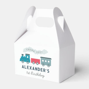 Caja Para Regalos Aniversario del Día del Niño Azul del Tren de vapo