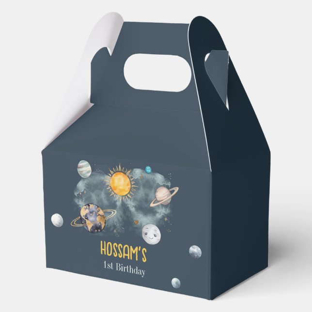 Caja Para Regalos Aniversario del espacio exterior Galaxy Sun Moon E (Anverso)