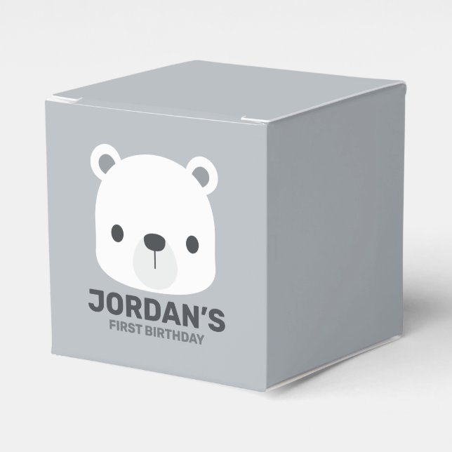 Caja Para Regalos Aniversario del Oso Marrón Pequeño (Costado Anverso)