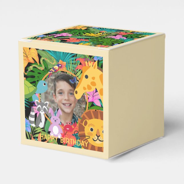 Caja Para Regalos Aniversario del Safari de la Selva Animal Zoológic (Costado Anverso)