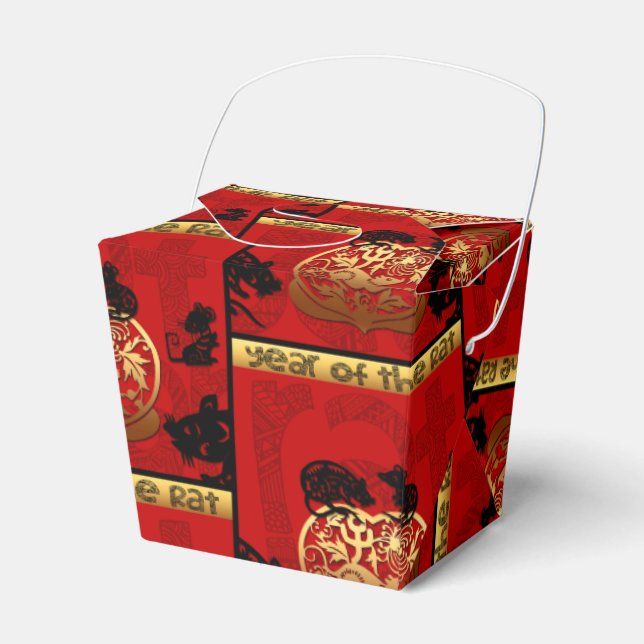 Caja Para Regalos Año chino de la Rata Cuta Día de Aniversario Zodia (Front Side)