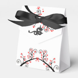 Caja Para Regalos Año Nuevo chino del dragón y florecimiento rojo