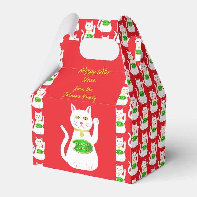 Caja Para Regalos Año Nuevo Chino Personalizado Gato Afortunado Orie (Front Side)