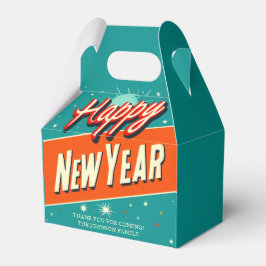Caja Para Regalos Año nuevo retro feliz