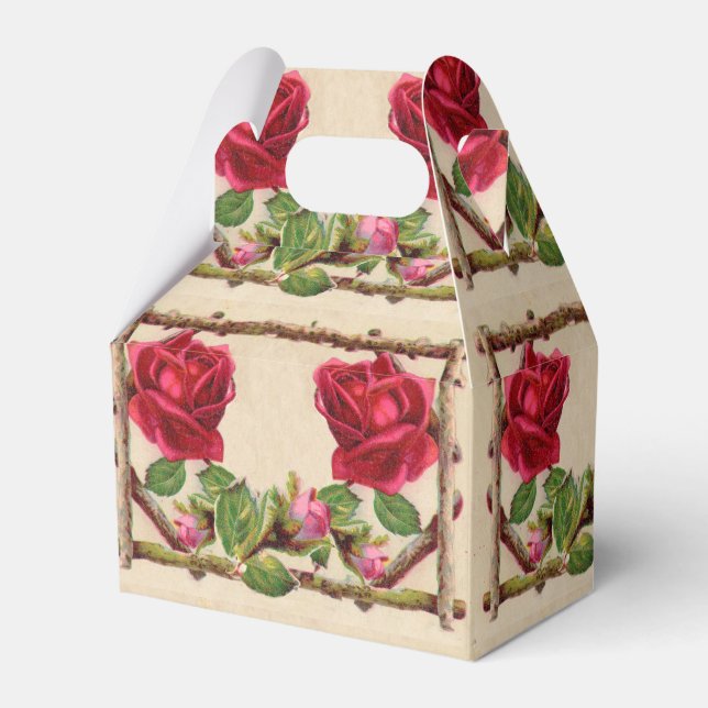 Caja Para Regalos Antigüedad victoriana antigua rosa rústica (Front Side)