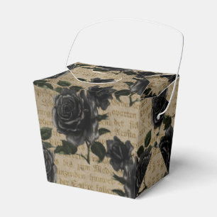 Caja Para Regalos Antiguo gótico rosas negras y caligrafía