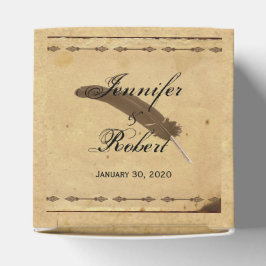 Caja Para Regalos Antiguo Parque de Elegancia de Moda con Boda Quill