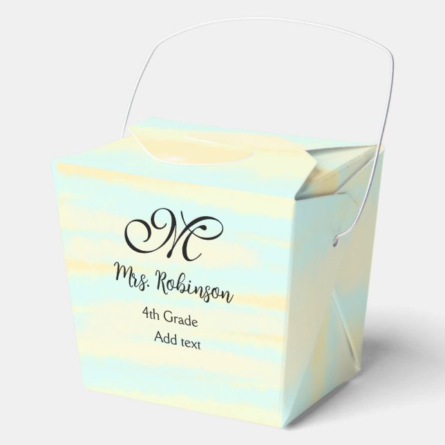 Caja Para Regalos apreciación del profesor de acuarcolía azul amaril (Anverso)