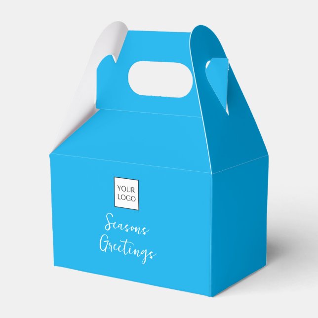 Caja Para Regalos Aqua Logo Text Promotional Business Packaging (Front Side)