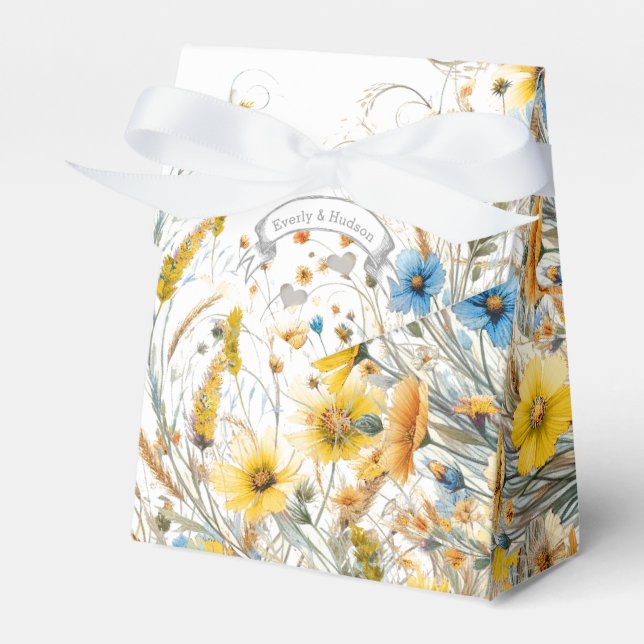 Caja Para Regalos Aqua Wedding Favor Box Tus fotos Monogramas Nombre (Front Side)