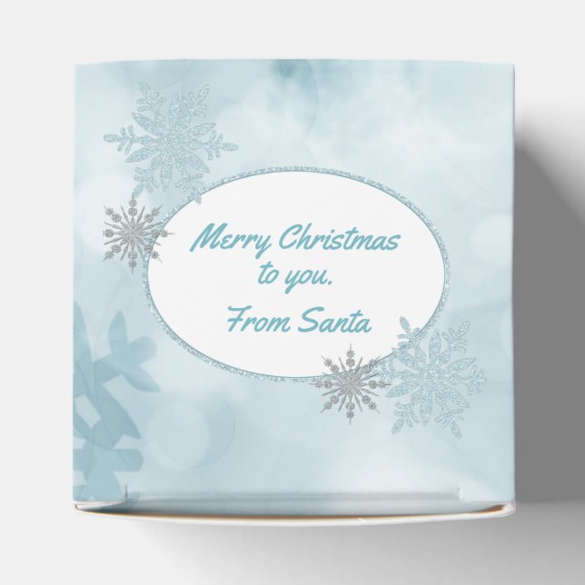 Caja Para Regalos Aquamarine Snowflakes Holiday Favorito Gift Box (Parte superior)