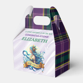 Caja Para Regalos Aquarius Zodiac Baby Shower 4"w x 2.5"l x 5"h