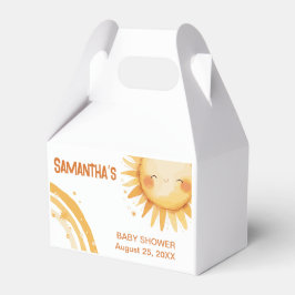 Caja Para Regalos Aquí viene la tarjeta de envoltura Sun boho baby d