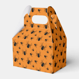 Caja Para Regalos Arañas Patrón de Halloween negro y naranja