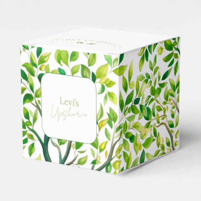 Caja Para Regalos Árbol acuático sofisticado Upsherin Upshernish (Costado Anverso)