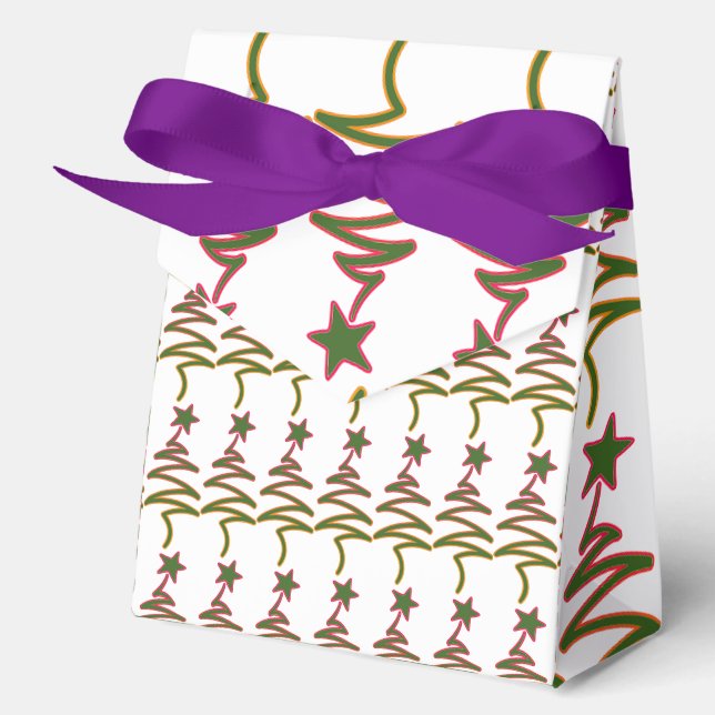 Caja Para Regalos Árbol de garabatos + Estrella (Anverso)