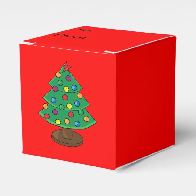 Caja Para Regalos Árbol de Navidad de tres niveles desde (Costado Anverso)