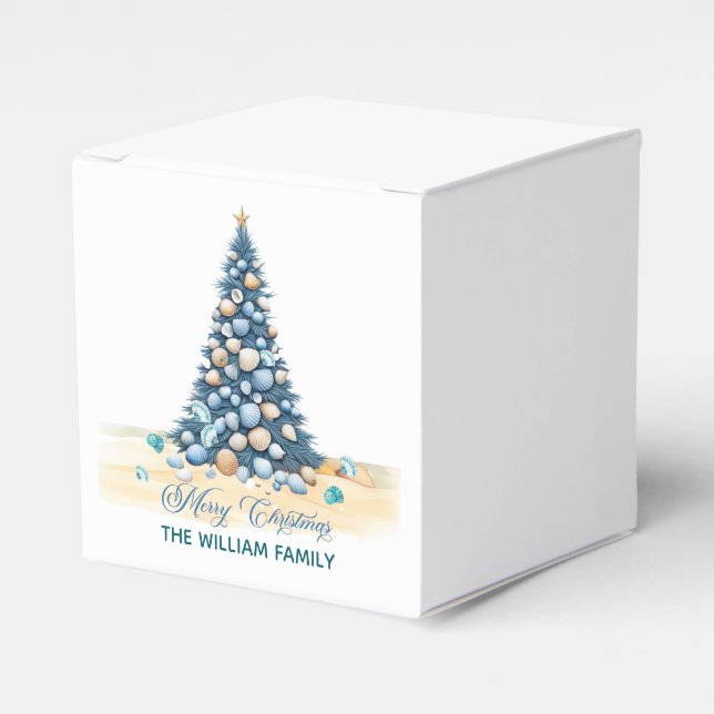 Caja Para Regalos Árbol de Navidad Playa Feliz Navidad (Costado Anverso)