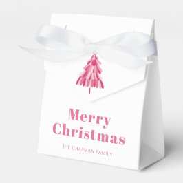 Caja Para Regalos Árbol de Navidad Rosa Personalizado Moderno Feliz 