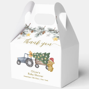 Caja Para Regalos Árbol de Navidad Tractor Rústico de Invierno Baby 
