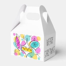 Caja Para Regalos Árbol retro Baubles Feliz Navidad