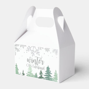 Caja Para Regalos Árboles de Invierno Onederland Copos de nieve plat
