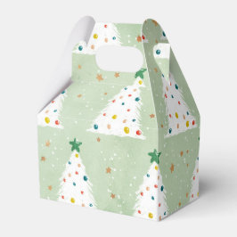 Caja Para Regalos Árboles de navidad blancos decorados Estrella y or