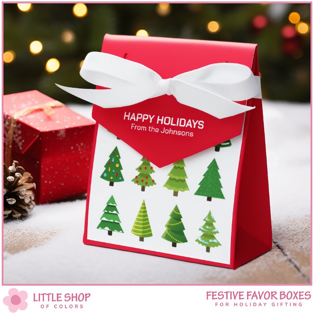 Caja Para Regalos Árboles de Navidad Caprichosos Personalizables (Subido por el creador)