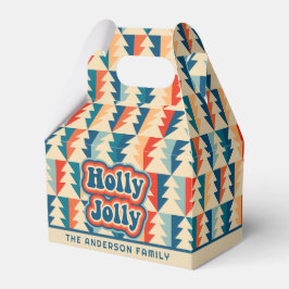 Caja Para Regalos Árboles de Navidad geométricos Retro Groovy Holly