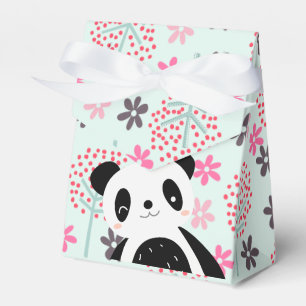 Caja Para Regalos Árboles, flores y osos panda