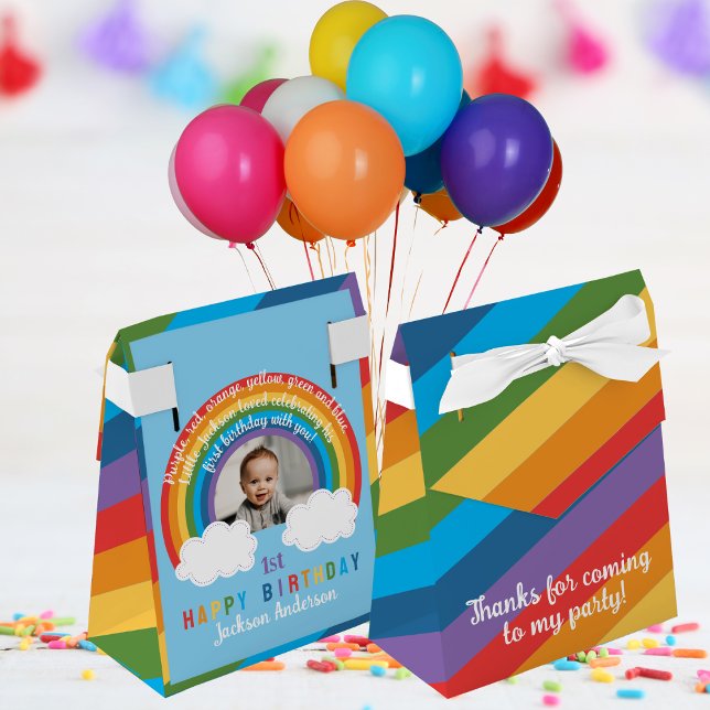 Caja Para Regalos Arco arco iris sobre las nubes primer cumpleaños d (Subido por el creador)