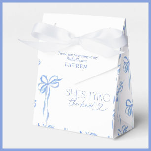 Caja Para Regalos Arco Azul Ella Está Atando El Nudo Desayuno de Bod