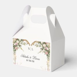 Caja Para Regalos Arco de boda con corazón floral en acuarela elegan