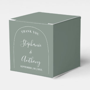 Caja Para Regalos Arco verde y blanco moderno y minimalista con sabi