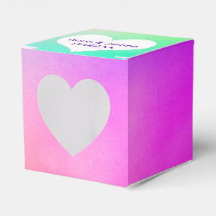 Caja Para Regalos Arcoíris de neón con corazón