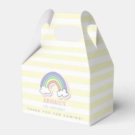 Caja Para Regalos Arcoiris lindo - Niños rayados amarillo pastel Cum