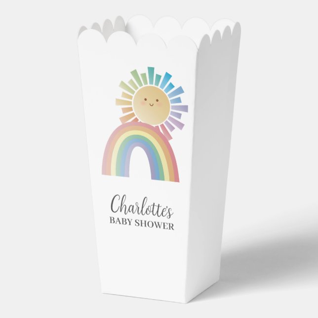 Caja Para Regalos Arcoiris Sunshine Sexo Baby Shower neutral (Anverso)