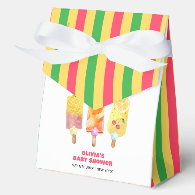 Caja Para Regalos Arcoiris Tropical Fruto Crema de hielo Pop Baby Sh (Anverso)