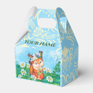 Caja Para Regalos ardilla linda naranja