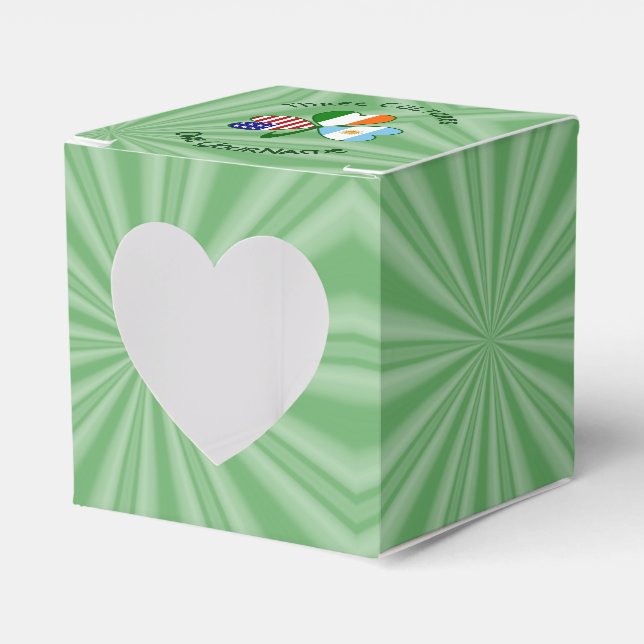 Caja Para Regalos Argentina Irlanda Estados Unidos Bandera Shamrock  (Anverso)