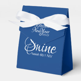 Caja Para Regalos Arise and Shine Blessed New Year Bible Verse Blue