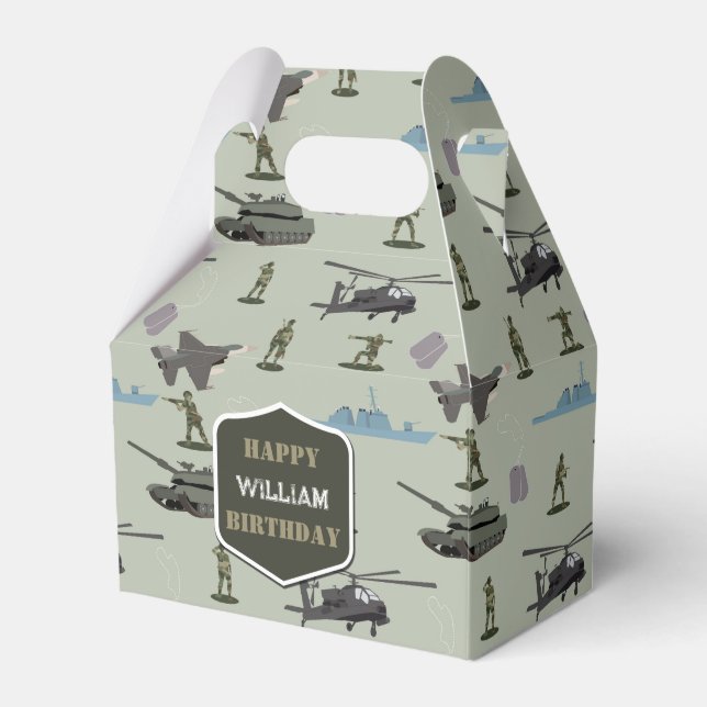 Caja Para Regalos Army Military Camouflage Green Camo Birthday (Front Side)