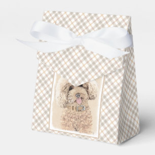 Caja Para Regalos Arroz de juguete en miniatura de perro crema marró