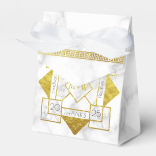Caja Para Regalos Art Deco Amor y gracias Relieve metalizado dorado 