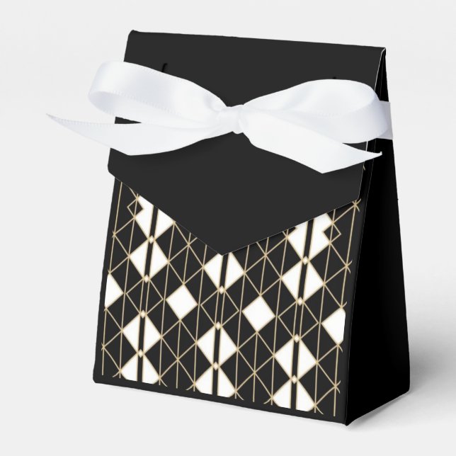 Caja Para Regalos Art Deco Black and Gold Geometric luxury (Front Side)